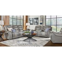 Eric Church Highway To Home Headliner Gray Leather 7 Pc Dual Power Reclining Living Room