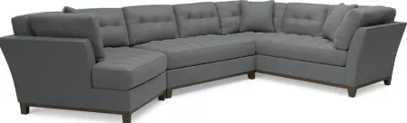Metropolis Way Charcoal Textured 3 Pc Sectional with Cuddler