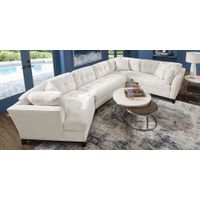 Cindy Crawford Home Metropolis Way White Textured 3 Pc Sectional with Cuddler