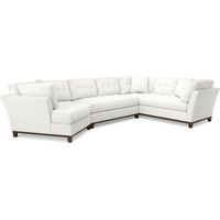 Cindy Crawford Home Metropolis Way White Textured 3 Pc Sectional with Cuddler