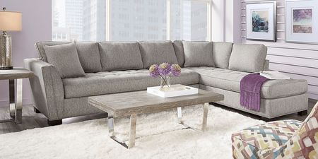 Calvin Heights Smoke Textured 2 Pc XL Sectional