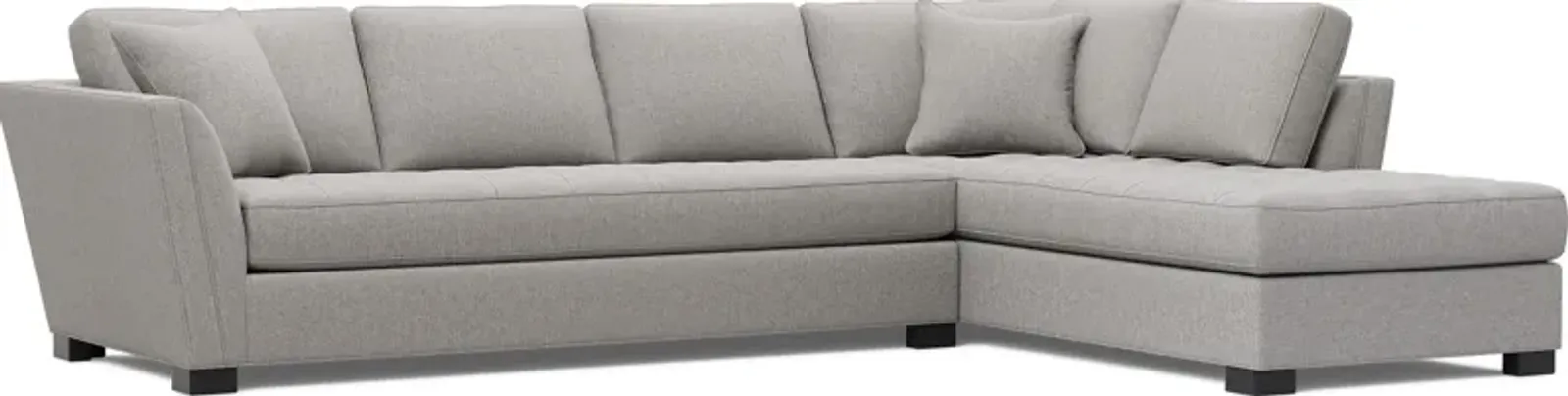 Calvin Heights Smoke Textured 2 Pc XL Sectional