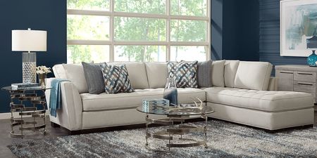 Calvin Heights Oatmeal Textured 2 Pc XL Sectional