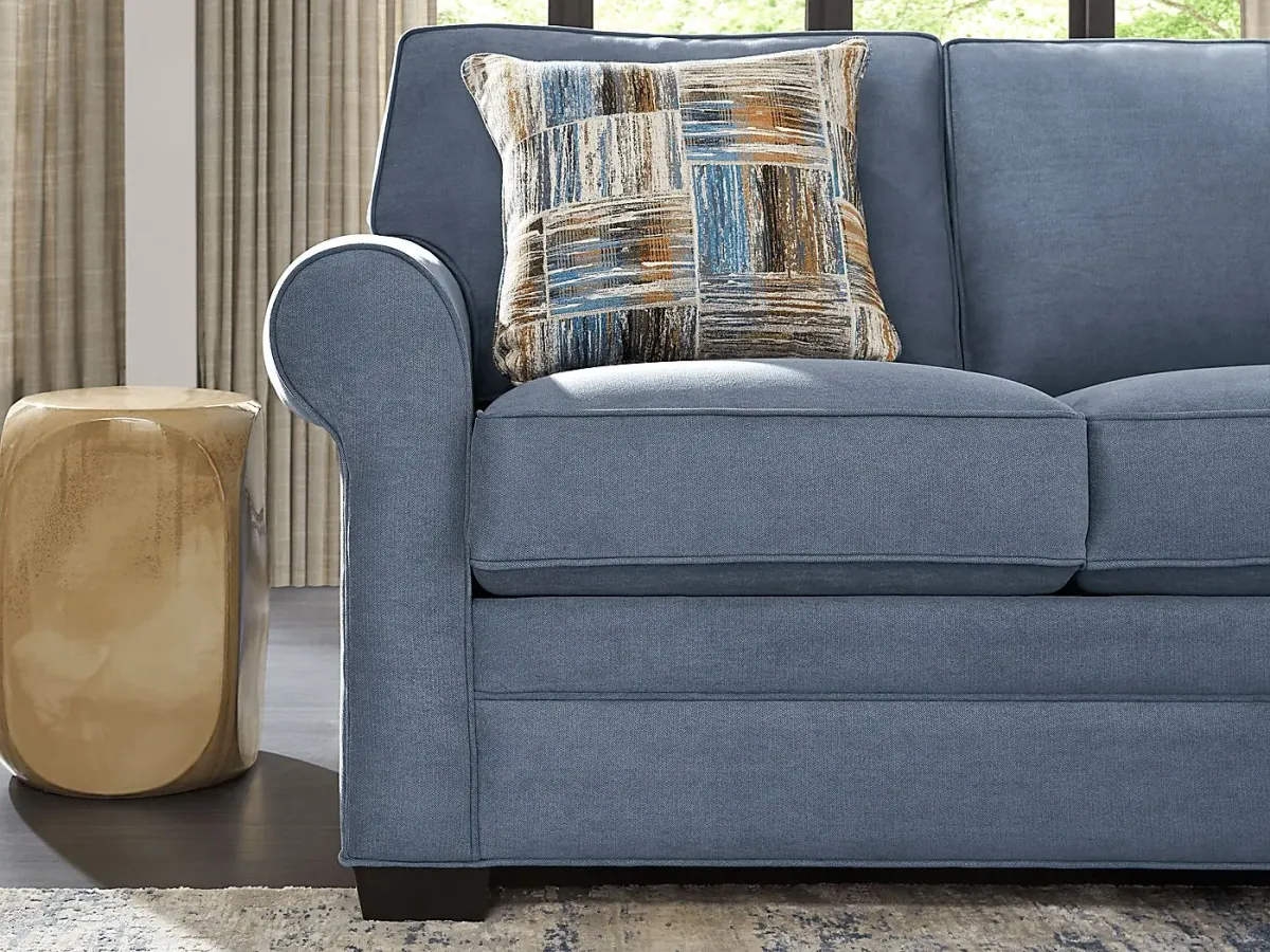 Bellingham Blue Microfiber 7 Pc Living Room with Gel Foam Sleeper Sofa