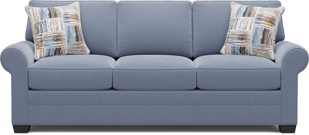 Bellingham Blue Microfiber 7 Pc Living Room with Gel Foam Sleeper Sofa
