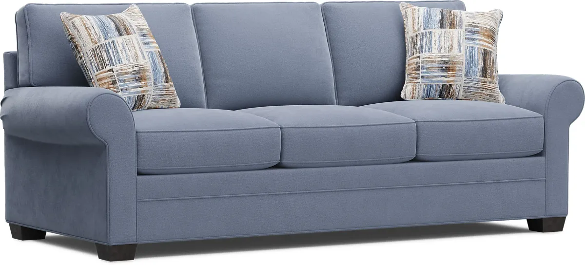 Bellingham Blue Microfiber 7 Pc Living Room with Gel Foam Sleeper Sofa