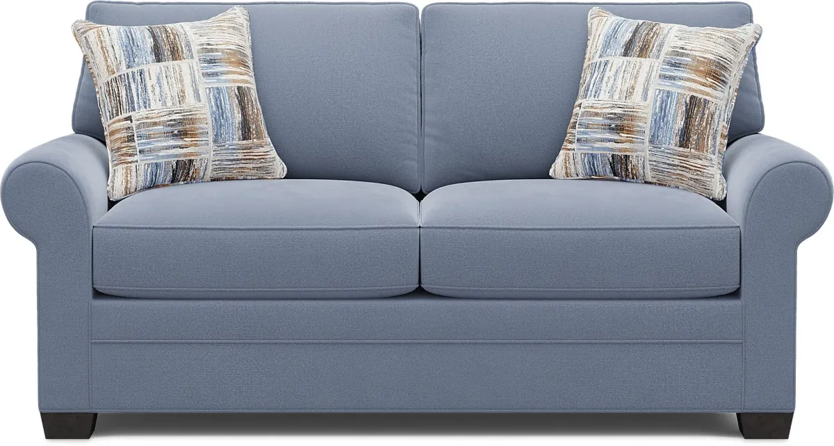 Bellingham Blue Microfiber 7 Pc Living Room with Gel Foam Sleeper Sofa
