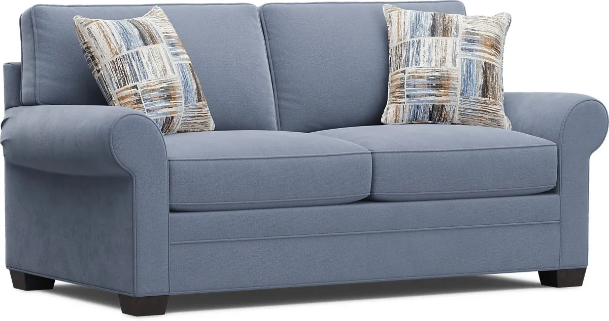 Bellingham Blue Microfiber 7 Pc Living Room with Gel Foam Sleeper Sofa