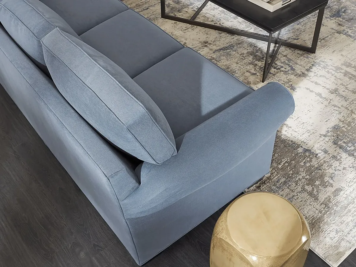 Bellingham Blue Microfiber 7 Pc Living Room with Gel Foam Sleeper Sofa