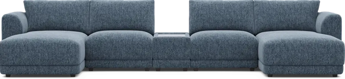 Navy 5 Pc ModularFour with Media Console