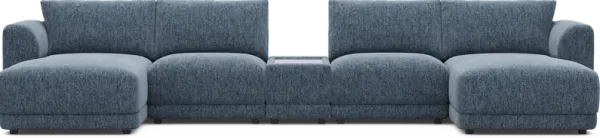 Navy 5 Pc ModularFour with Media Console