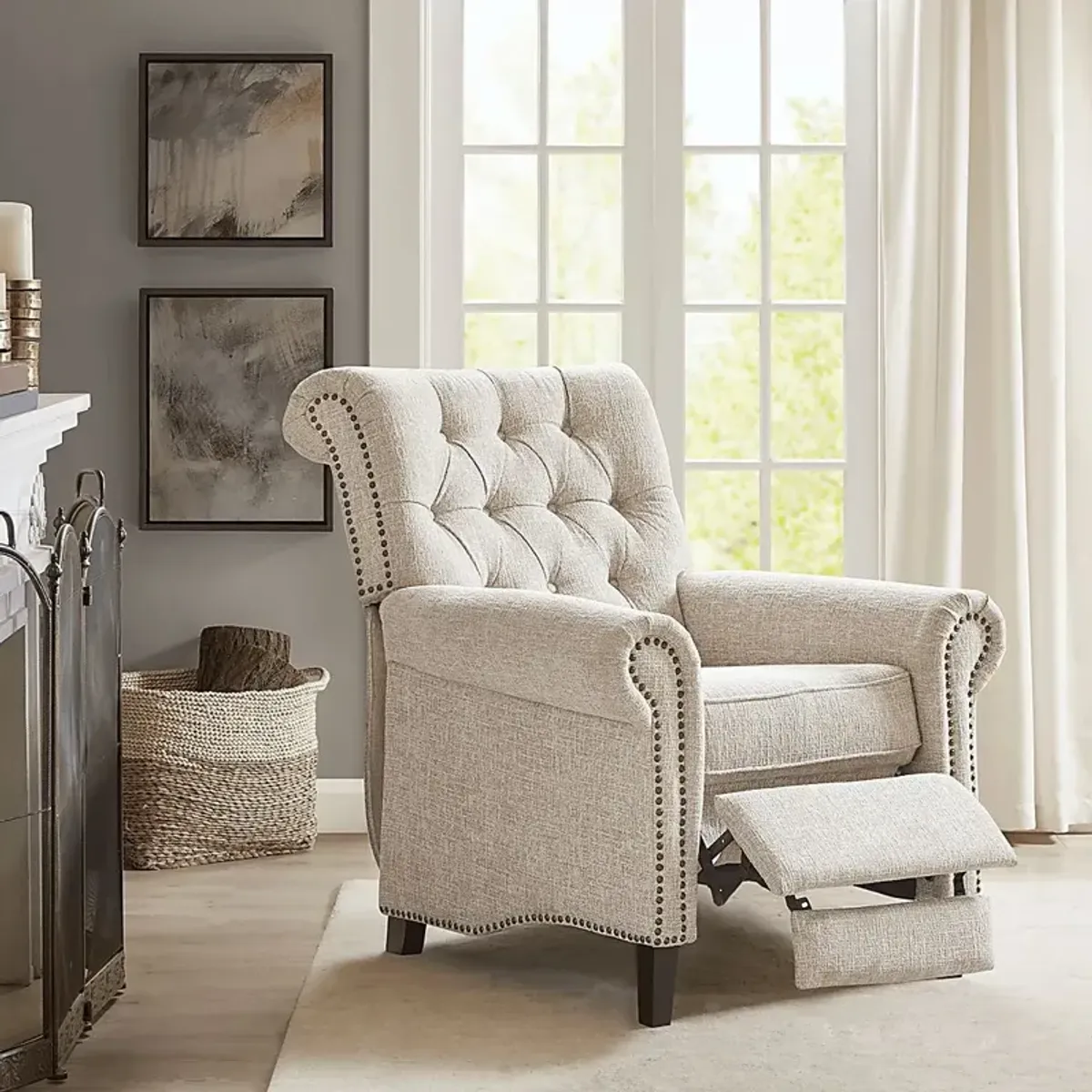 Julieanna Cream Pushback Recliner