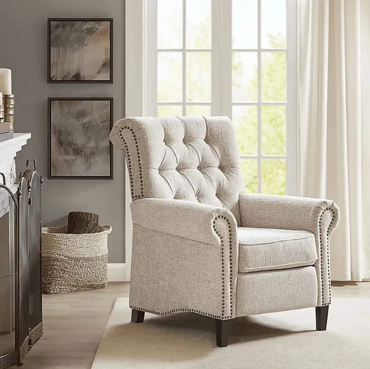 Julieanna Cream Pushback Recliner