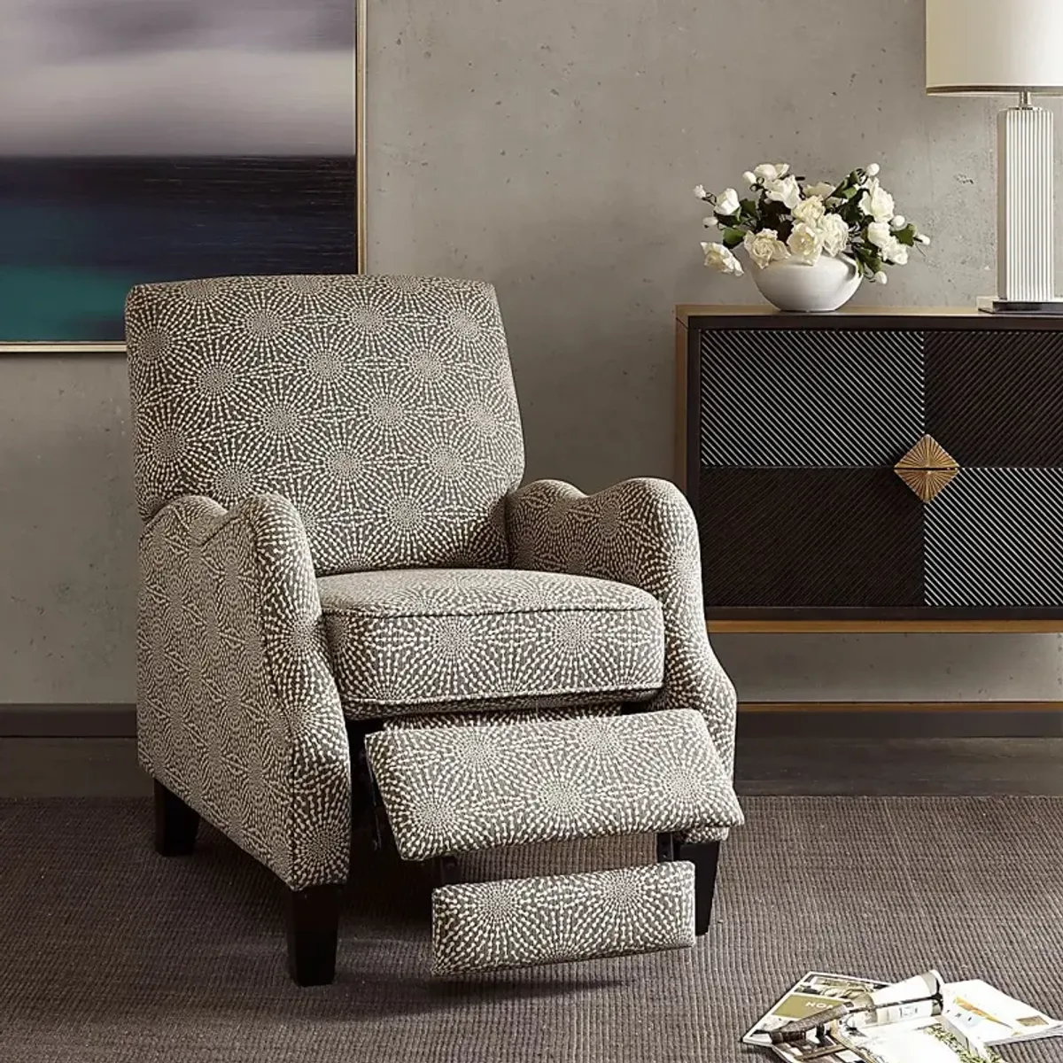 Levata Beige Pushback Recliner