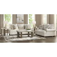 Reyna Point Beige 7 Pc Living Room with Gel Foam Sleeper Sofa