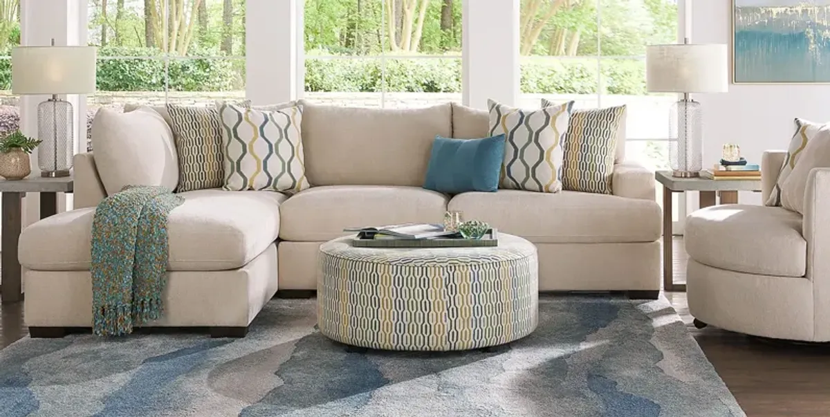 Briar Street Beige Chenille 6 Pc Sectional Living Room