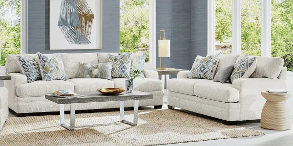 Charlton Park Ivory 7 Pc Living Room with Sleeper Sofa