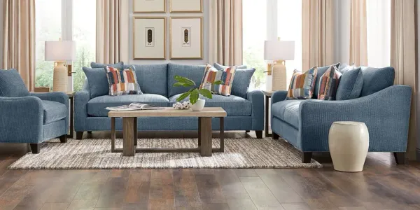 Cambria Blue 5 Pc Living Room