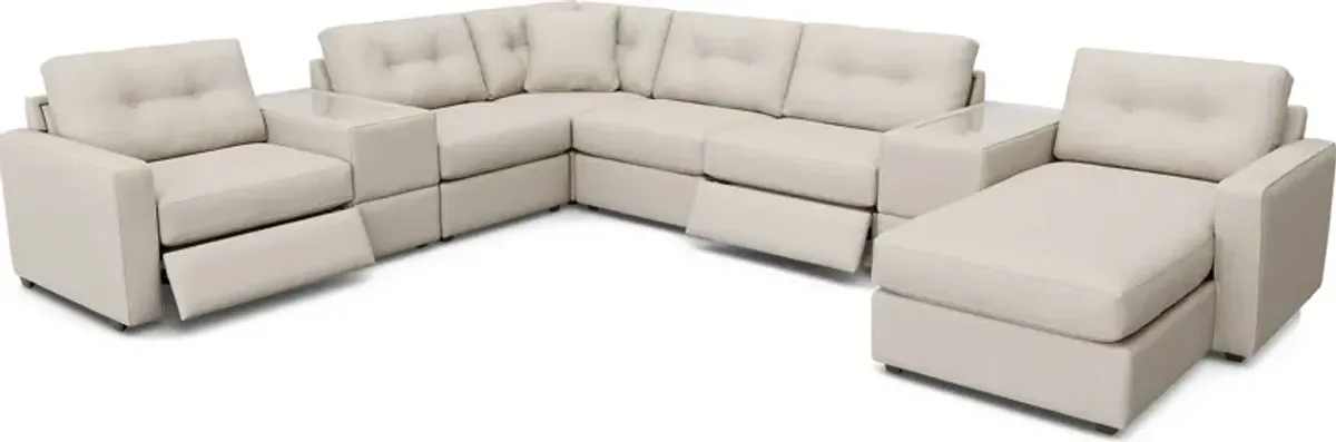 Off-White 8 Pc Power Reclining ModularOne