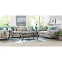 Brookhaven Gray 7 Pc Living Room with Gel Foam Sleeper Sofa