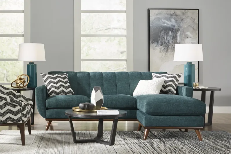 East Side Teal 5 Pc Sectional Living Room
