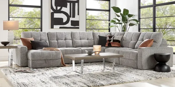 Meriwether Gray 6 Pc Power Slider Sectional