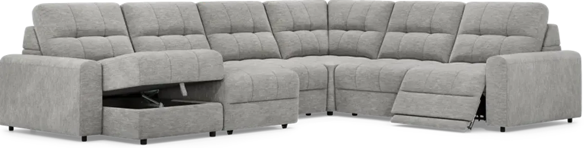 Meriwether Gray 6 Pc Power Slider Sectional