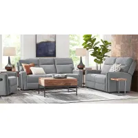 Davis Bay Gray 5 Pc Living Room with Reclining Sofa