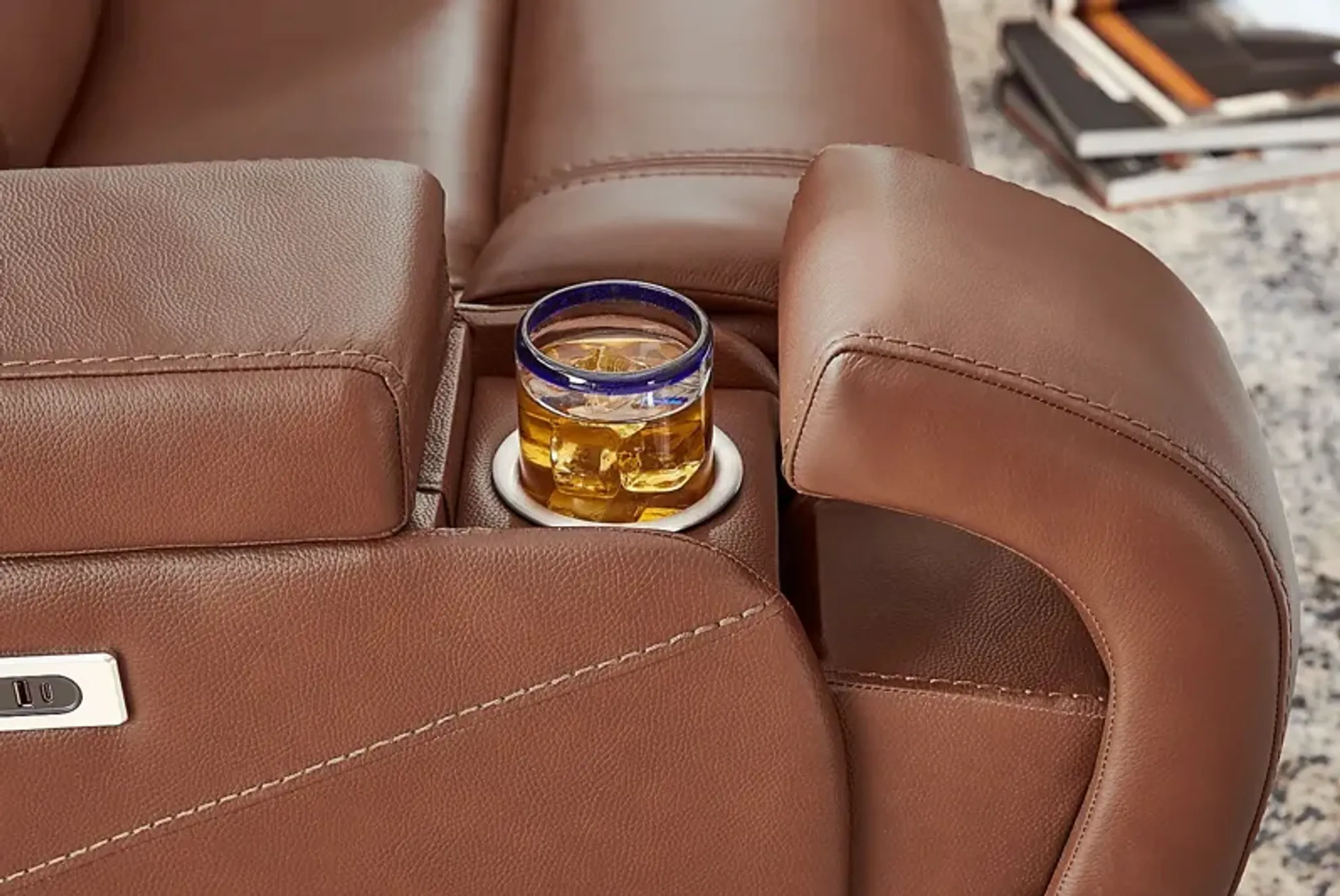Denali Brown Leather 3 Pc Power Reclining Living Room | Furniture.com
