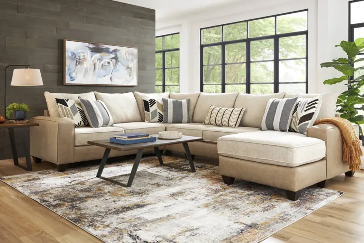 Murphy Beige 3 Pc Sectional