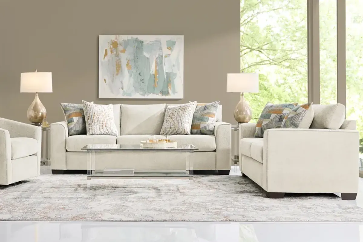 Delcrest White 3 Pc Living Room