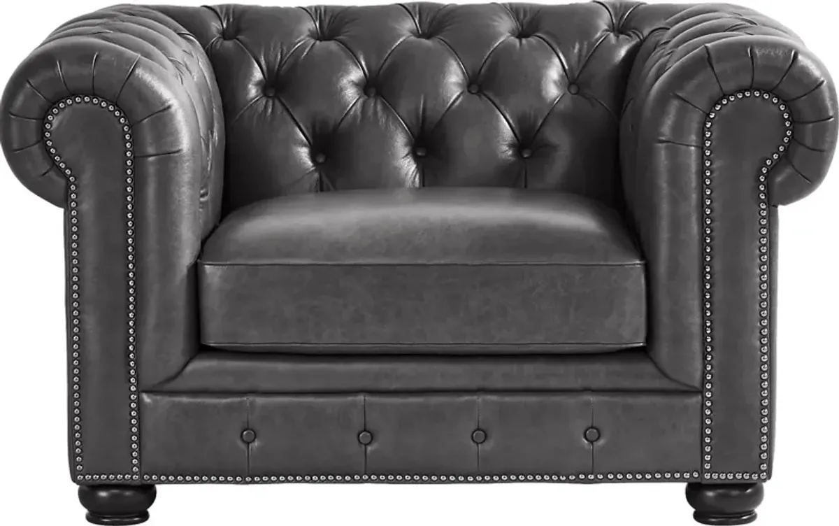 Winchester Way Gray Leather 5 Pc Living Room