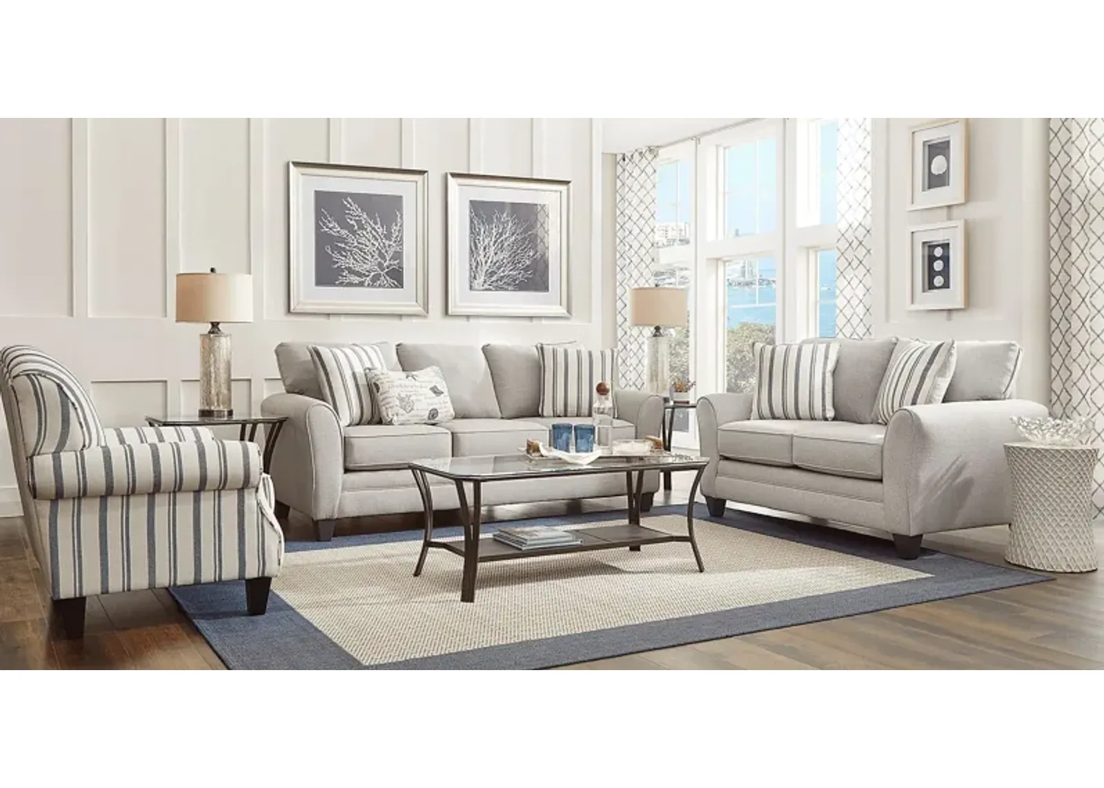 Beachfront Silver 5 Pc Living Room