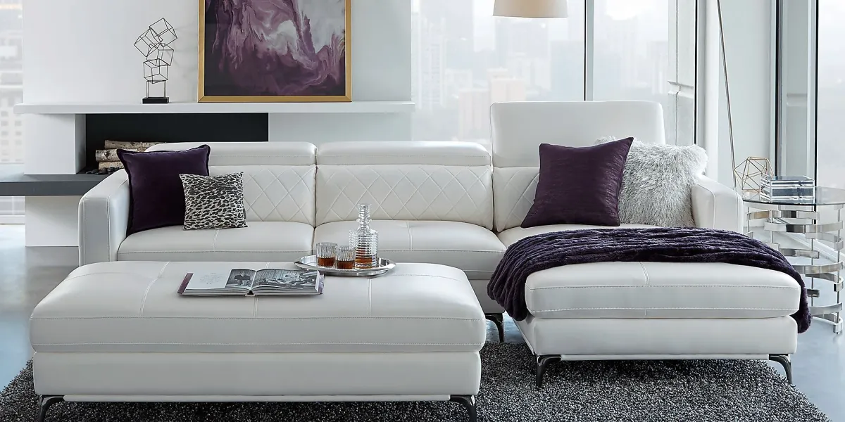 Via Sorrento White 2 Pc Sectional