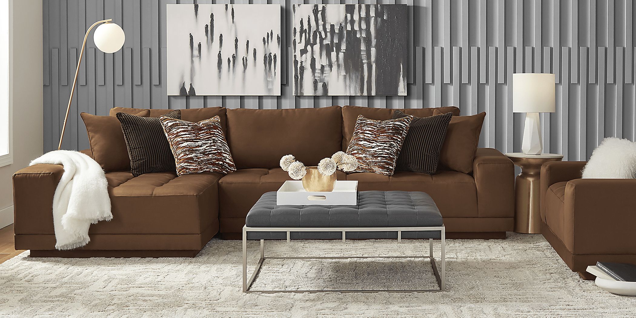 Milano Brown 2 Pc Sectional