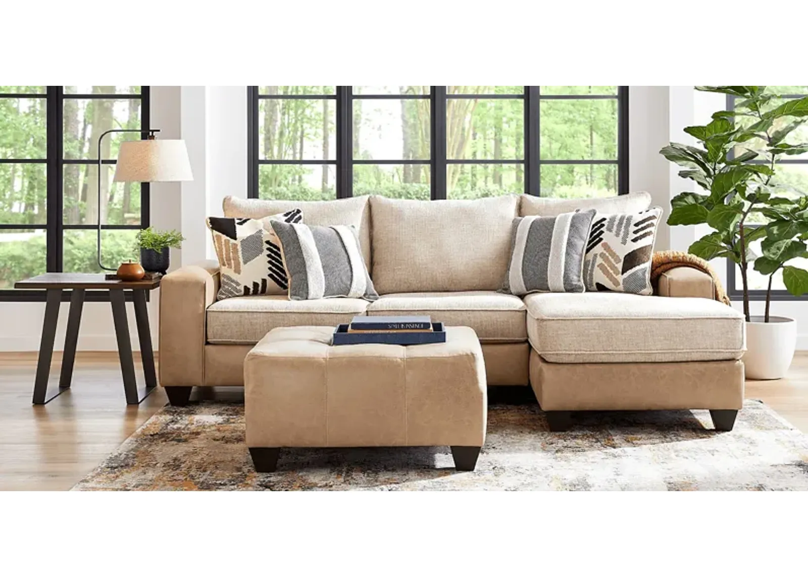 Murphy Beige 5 Pc Sectional Living Room