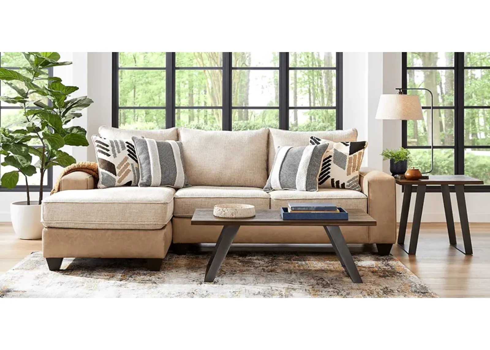 Murphy Beige 5 Pc Sectional Living Room