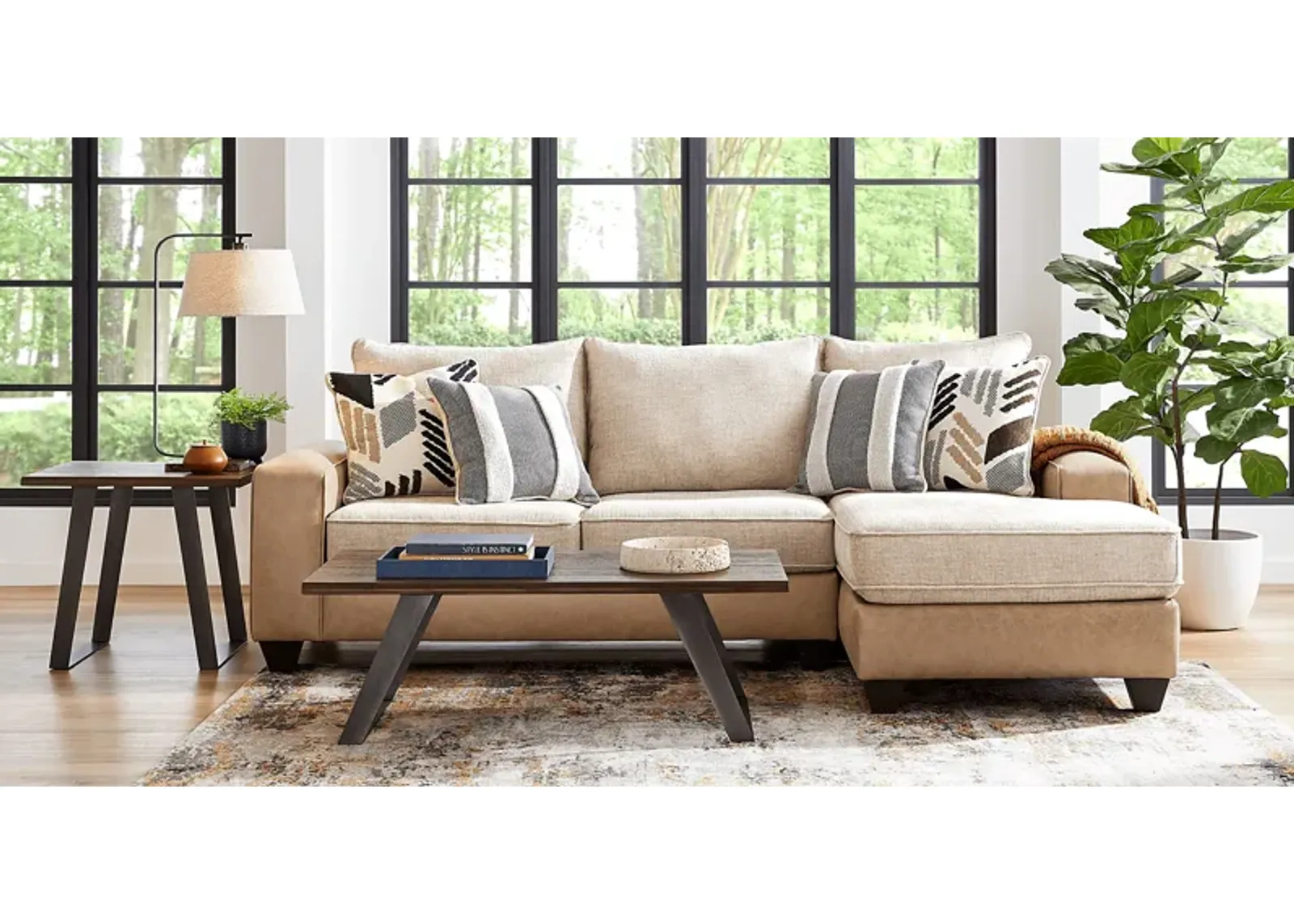 Murphy Beige 5 Pc Sectional Living Room