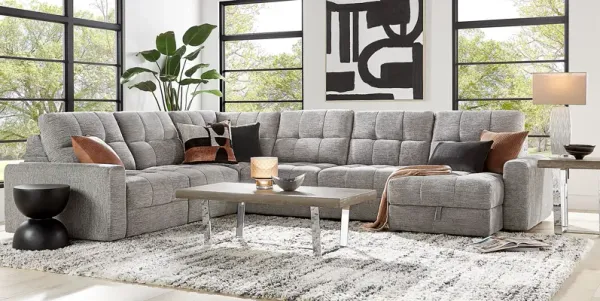 Meriwether Gray 6 Pc Power Slider Sectional