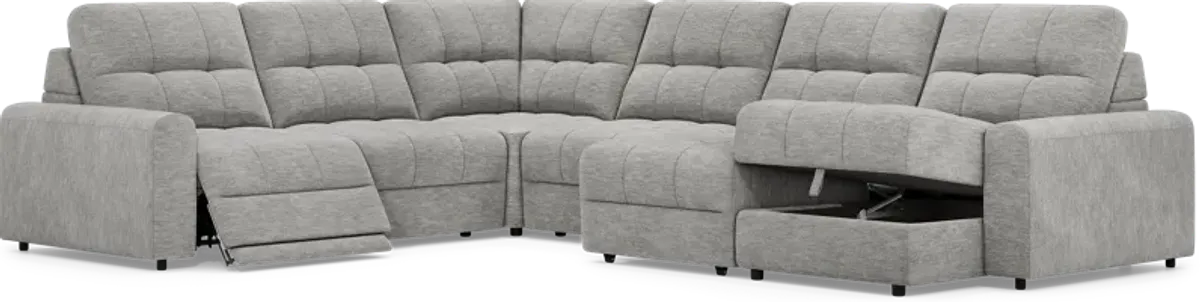 Meriwether Gray 6 Pc Power Slider Sectional