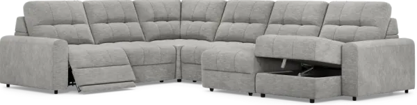 Meriwether Gray 6 Pc Power Slider Sectional