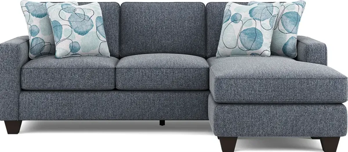 Alanis Bay Blue Sofa Chaise