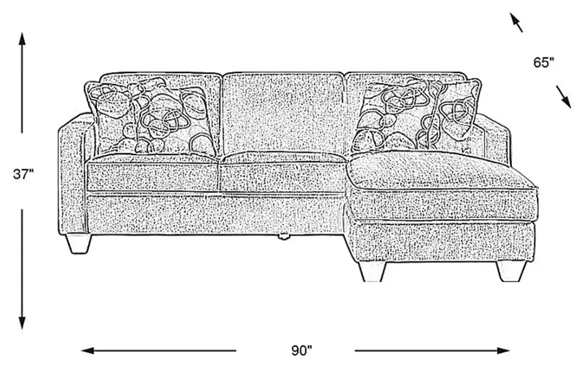 Alanis Bay Gray Sofa Chaise