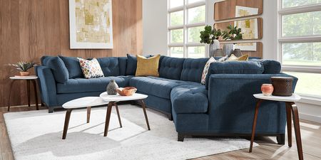 Metropolis Way Ink Textured 3 Pc Sectional with Cuddler