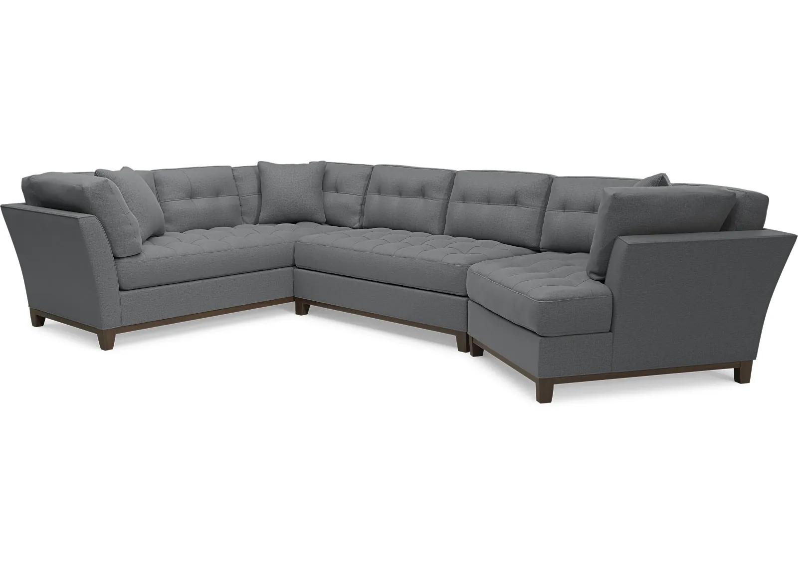 Metropolis Way Charcoal Textured 3 Pc Sectional with Cuddler