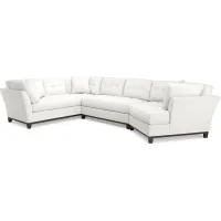 Metropolis Way White Textured 3 Pc Sectional with Cuddler