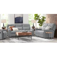 Davis Bay Gray 7 Pc Living Room with Reclining Sofa