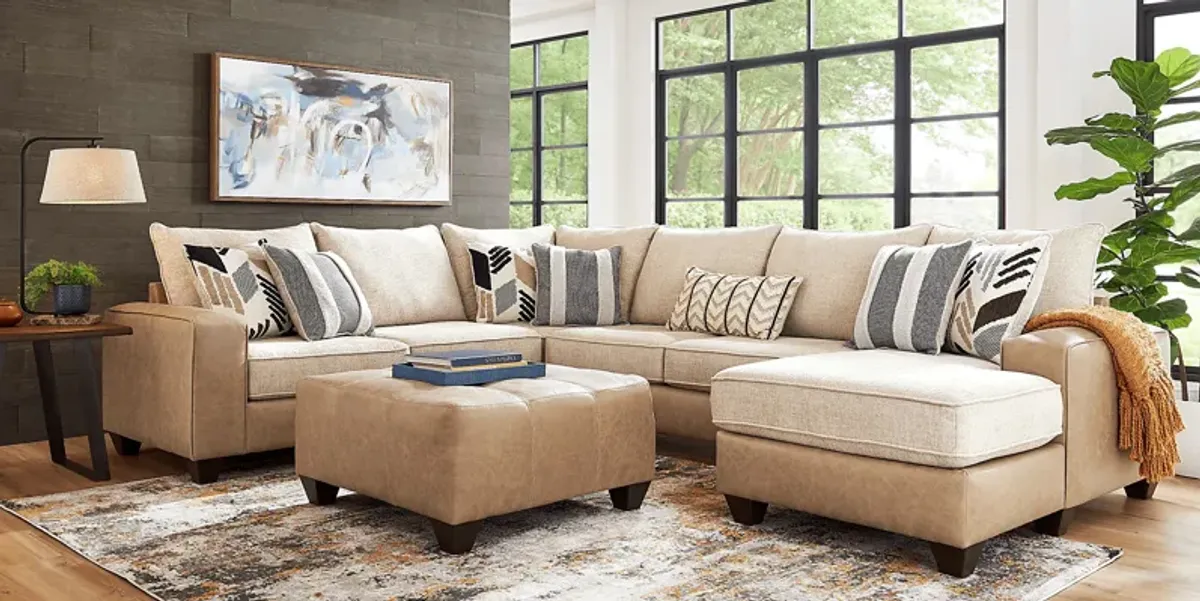 Murphy Beige 6 Pc Sectional Living Room