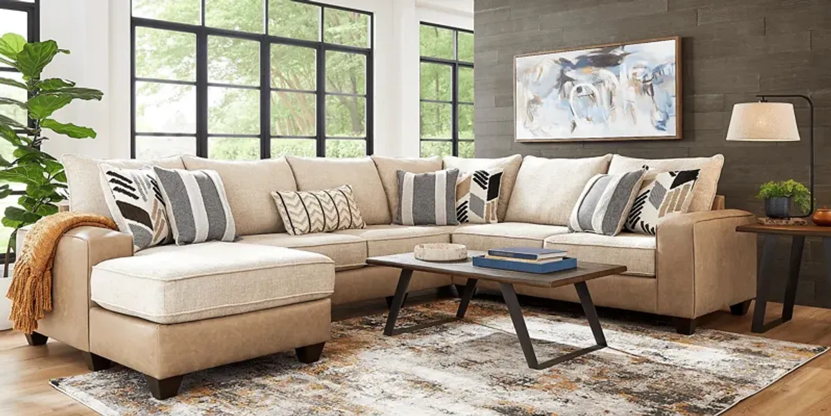 Murphy Beige 6 Pc Sectional Living Room