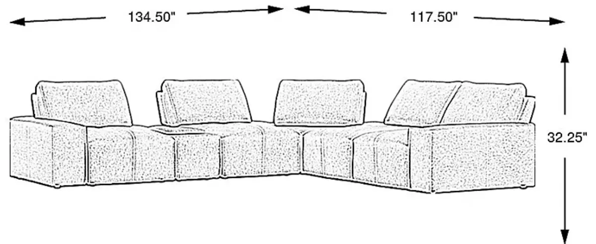 Laney Gray 6 Pc Sectional